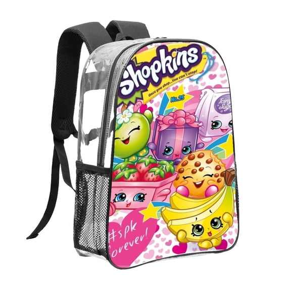 SHOPKINS Pattern Transparent Backpack Lightweight And fashionable Showcasing Personality And Leading The Trend