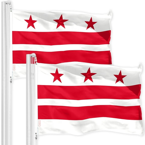Washington DC City Flag 3x5FT 2-Pack 150D Printed Polyester By G128