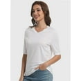 thumbnail image 2 of Women's V Neck T Shirts Basic Summer Tees Casual Half Sleeve Tops, 2 of 4