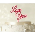 thumbnail image 1 of Love You Wedding Cake Topper Pink Cake Topper Color Option Available 6-7 Inches Wide, 1 of 1
