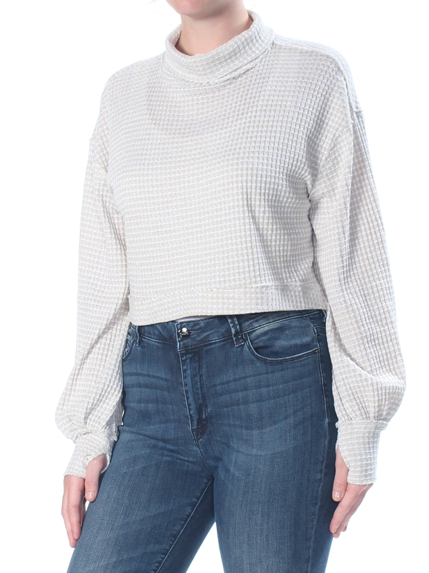 cropped waffle long sleeve