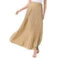 thumbnail image 4 of Falda Maxi A-Line con Cintura Elástica y Pliegues INSPIRE CHIC para Mujeres XL Color Caqui, 4 of 7