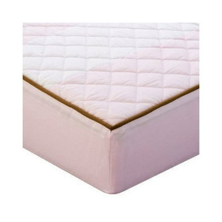 Bacati Metro Quilted Changing Pad Cover in Pink and Chocolate