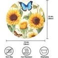 thumbnail image 4 of Coolnut 4PC Place Mats Sunflowers Butterfly Round Placemat Heat-Resistant Placemats Dining Table Mat Circle Shape 15.4" for Kitchen/Dinner/Party/Restaurant Home Decor Gifts, 4 of 7