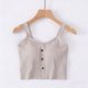 thumbnail image 1 of TaTaai Women Fashion Sleeveless Tank Top Crew Neck Solid Color Short Button Design With Chest Pad Breathable Non See-through Machine Washable Versatile Daily Wear Top Gift, 1 of 5