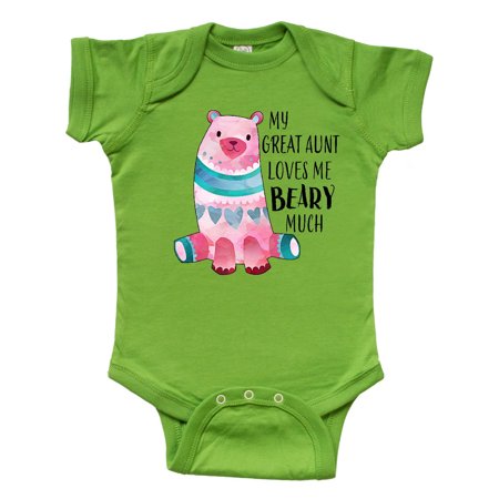 

Inktastic My Great Aunt Loves Me Beary Much with Cute Bear Gift Baby Boy or Baby Girl Bodysuit