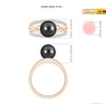 thumbnail image 5 of ANGARA Tahitian Cultured Pearl and Diamond Criss-Cross Ring in 14K Rose Gold for Women | June Birthstone, Birthday, Anniversary, Jewelry Gift for Women | Pearl Ring, 5 of 9
