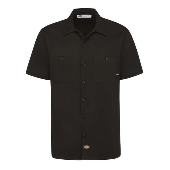 Dickies S307 Industrial Short Sleeve Cotton Work Shirt - Black - XL