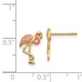 thumbnail image 2 of Beautiful 14k Pink Enameled Flamingo Post Earrings, 2 of 2