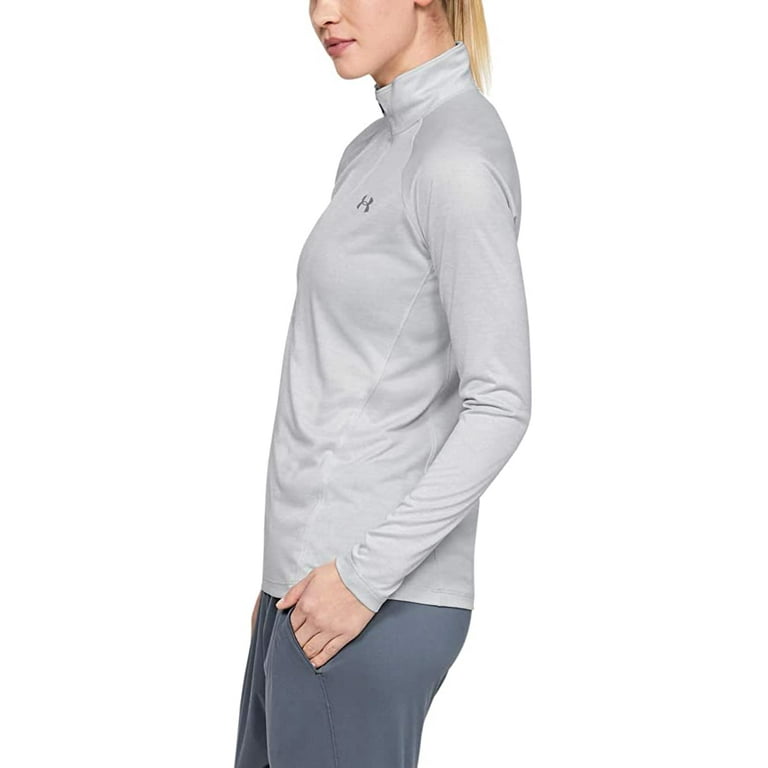 Under Armour Womens Tech Twist Zip Long Sleeve Pullover Halo Gray