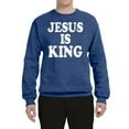thumbnail image 2 of Jesus Is King Bible Scripture | Mens Christian Crewneck Graphic Sweatshirt, Vintage Heather Blue, Medium, 2 of 3
