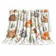 thumbnail image 2 of Woodland Animals Sleepy Forest Watercolor Pattern, Peaceful Bird Art Scene, Warm Flannel Blanket for Cabin and Lodge, Bird Lovers Housewarming Gift, Artistic Home Decor, 2 of 9
