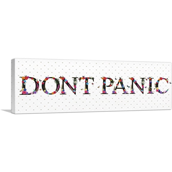 ARTCANVAS DONT PANIC Girls Room Decor Canvas Art Print - Size: 36" x 12" (1.50" Deep)