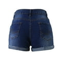 thumbnail image 4 of Aayomet Womens Jean Shorts Womens Denim Bermuda Shorts High Waist Ripped Hole Distressed Short Jeans Dark Blue,XL, 4 of 5