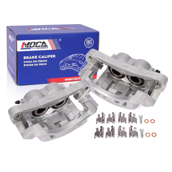MOCA AUTOPARTS 2x Front Disc Brake Caliper w/ Bracket Fit for 2000-2005 Ford Excursion 5.4L 6.8L & 1999-2004 Ford F-250 F-350 Super Duty 5.4L 6.8L
