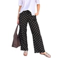 thumbnail image 2 of Polka Dot Pants Women Y2K Print High Waisted Drawstring Wide Leg Pants Vintage Boyfriend Pants Black XL, 2 of 9