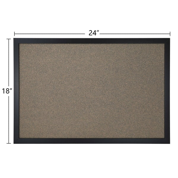 Office Depot® Brand Non-Magnetic Cork Bulletin Board, 18" x 24", Black Finish Frame