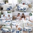 thumbnail image 6 of Blue Tulips Duvet Cover Set Full Size Flowers Minimalist Modern Art Soft Lightweight Comforter Covers 4 Piece Bedding Set with 1 Duvet Cover 1 Bed Sheet & 2 Pillow Shams, 6 of 8