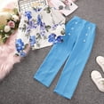 thumbnail image 3 of Youmylove Toddler Girls Outfits Baby 2PCS Long Sleeve Floral Tops Pants Set Kids Girls Joggers Outfit Baby Child Dailywear, 3 of 3