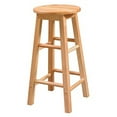 thumbnail image 4 of Linon Sims Classic 24" Backless Round Counter Stool in Natural Brown Rubberwood, 4 of 4