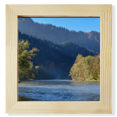 thumbnail image 1 of Cadre Photo Carré pour Mur Ou Table, Motif Rivière Montagne Colline Forêt Reflet, 1 of 3