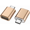 thumbnail image 1 of USB C to USB Adapter (2-Pack), USB-C to USB 3.0 Adapter, USB Type-C to USB Adapter (Gold), 1 of 5