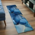 thumbnail image 3 of 2'x6' Rug Runners for Hallways Kitchen, Navy Blue Marble Non Slip Entryway Beside Floor Carpet Runner, Abstract Art Ink Painting Modern Washable Laundry Room Bedroom Throw Rugs Mat for Family Pet, 3 of 8