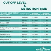 Easy Home FDA Approved, CLIA Waived 10 Panel Urine Drug Test for THC, OPI, COC, 5 Pack