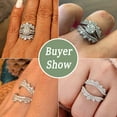 thumbnail image 3 of Wuziwen Curved Wedding Ring for Women Ring Enhancers Guard for Engagement Rings 925 Sterling Silver CZ Size 6, 3 of 8