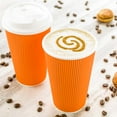 thumbnail image 2 of 16 oz Tangerine Orange Paper Coffee Cup - Ripple Wall - 3 1/2" x 3 1/2" x 5 1/2" - 500 count box, 2 of 2