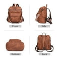 thumbnail image 5 of Womens Backpack Purse Fashion Leather Designer Anti-theft Ladies Convertible Travel Backpack Handbag Shoulder Bag (Brown), 5 of 6