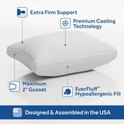 Sealy Performance Cooling Bed Pillow, Jumbo, White- Extra Firm, 2 Count
