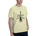 thumbnail image 4 of Men Vintage Rock Guitar USA Flag Graphic T-Shirt, "Rockin' In The USA" Crew Neck Poly Cotton Short Sleeve Patriotic Music Tee, 4 of 8