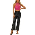 thumbnail image 2 of INSPIRE CHIC Sequin Crop Top for Women's Cutout Halter Neck Shiny Party Metallic Top XL Hot Pink, 2 of 5