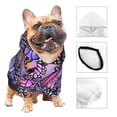thumbnail image 3 of Fotbe Watercolor Butterflies Sudadera con Estampado para Perros Pequeños – Suéter con Capucha para Mascotas, Tela Suave de Forro Polar con Bolsillo-X-Small, 3 of 7
