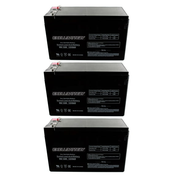 3 Pack 12V 8Ah Battery Compatible with UPG APC Smart-UPS XL 2200, SUA2200RMXL3U