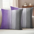 thumbnail image 2 of Purple Gray Ombre Outdoor Pillow Covers 26x26 Set of 2, Waterproof Patio Throw Pillowcase Protectors, Vintage Country Wooden Square Decorative Pillow Shams Cushion Covers for Seat Bed Couch Sofa, 2 of 8