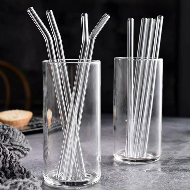 5/8/10Pcs Reusable Tea Juice Water Glass Drinking Straw Straight Bent  Drinkware Reusable glass drinking straw - fashionable, durable,  shatterproof - glass straw 