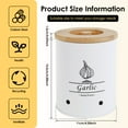 thumbnail image 3 of CHUANK Garlic Keeper  Garlic Storage  Garlic Holder  Large Ceramic Garlic Keeper with Wooden Lid  Garlic Jar  Garlic Storage Container, 3 of 9