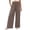 Brown, variant on Women's Cotton Loose-Fit Wide Leg Casual Pants with Elastic Smocked Waist Lounge Street Style Pants