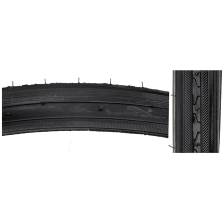 Sunlite Bicycle K35 Road Tire 27x1-1/4" Black Wire Clincher 630-ISO 27" Bike