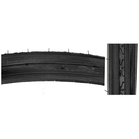 Sunlite Bicycle K35 Road Tire 27x1-1/4" Black Wire Clincher 630-ISO 27" Bike