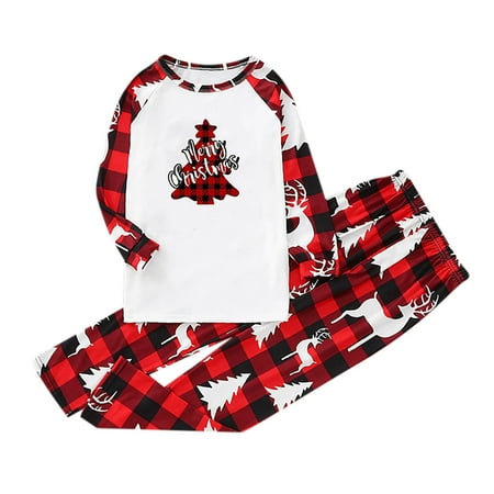 

Christmas Pajamas for Family - Xmas Funny Classic Christmas Theme Pattern Pjs Sets Long Sleeve Sleepwear Outfits