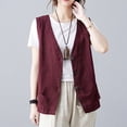 thumbnail image 4 of Fshinging Basic Cute Women Tank Top Solid Vest Loose Sleeveless V Neck Casual Vintage Outfits 2026 Red M, 4 of 6