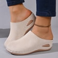 thumbnail image 2 of Modisza Closed Toe Mules for Women Orthopedic Wedge Slides Comfortable Walking Slip on Flat Shoes for Ladies Outdoor size 6.5 Beige, 2 of 7