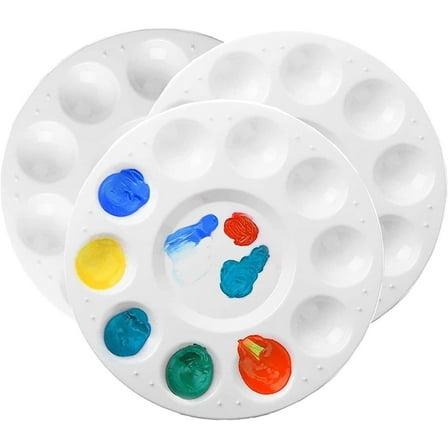 3pcs Paint Tray Pallets for Kids Plastic Paint Tray Palettes with 10 Wells Paint Tray Pallets for Painting Color