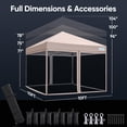 thumbnail image 5 of Quictent 10' x 10' Pop up Canopy with Netting, Screen House, Beige, 5 of 10