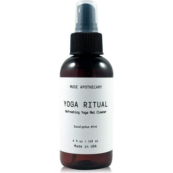 Muse Apothecary Yoga Ritual Mat Cleaner Luxury Aromatherapy Spray and Deodorizer with Essential Oils Eucalyptus Mint 4 Oz