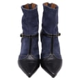 thumbnail image 2 of Pre-Owned Malone Souliers Sock Ankle Boots in Navy Blue Suede, 2 of 2