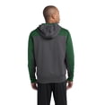 thumbnail image 2 of Sport-Tek Tech Fleece Colorblock 1/4 Zip Hooded Sweatshirt-S (Graphite Heather/ Forest Green), 2 of 6